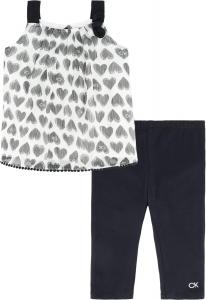 Комплект из 2 леггинсов Calvin Klein, Off White And Black