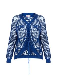 Женский вязаный свитер синего цвета IZIA