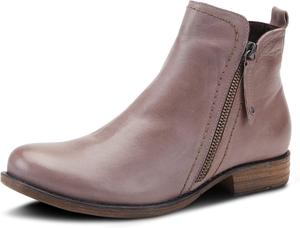 Женские водонепроницаемые кожаные ботильоны Spring Step Oziel | Женская обувь с декоративной молнией, регулируемой шнуровкой и массивным плоским каблуком, Taupe