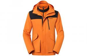 Merrell Водонепроницаемая и ветрозащитная ветровка для мужчин, черная с оранжевым оттенком, сохраняющая тепло