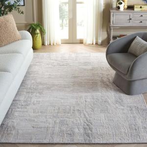 Ковер SAFAVIEH, 183 x 275 см, Bedford Collection, Grey & Ivory, современный дизайн, ручной работы из шерсти и вискозы, идеален для помещений с высокой проходимостью в гостиной, спальне, столовой (BFD101A-6)