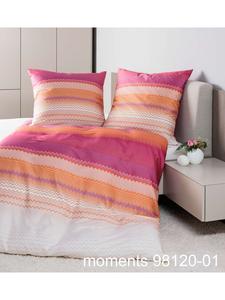 Janine Постельное белье Janine Mako из атласного хлопка Moments в розово-коралловом цвете
