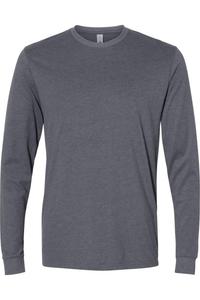 Футболка унисекс из замши с длинным рукавом Next Level, цвет heather metal