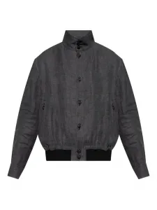 Куртка с воротником-воронкой GIORGIO ARMANI, серый