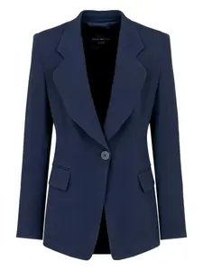 Жакет с одной пуговицей и лацканами с вырезом EMPORIO ARMANI, синий