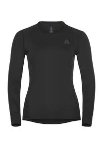 Активная теплая женская дышащая рубашка с длинными рукавами и логотипом на груди odlo, черный
