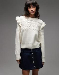 Вязаный джемпер Levi's Shane с рукавами-крылышками белого цвета