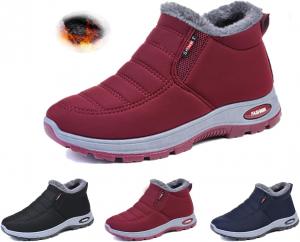 Мужские зимние ботинки водонепроницаемые, с утеплителем, на липучке, короткие, легкие, для улицы, с глубоким протектором из резиновой подошвы Generic, Red