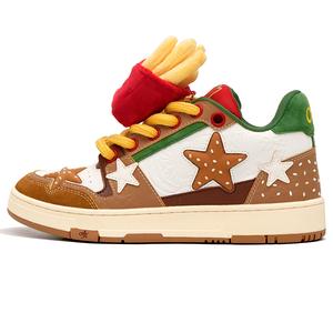 Футболка для скейтбординга Low 'Burger Club' KAALIXTO, Желто-коричневая