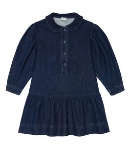 Платье из хлопчатобумажной ткани Il Gufo, синий