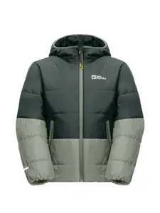 Куртка с капюшоном и цветными блоками Jack Wolfskin, зеленый
