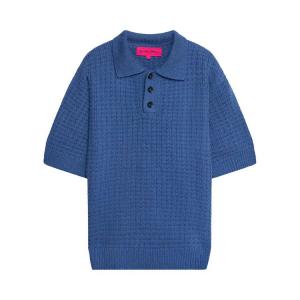 Поло The Elder Statesman Nora Lite Check Polo, New Blue