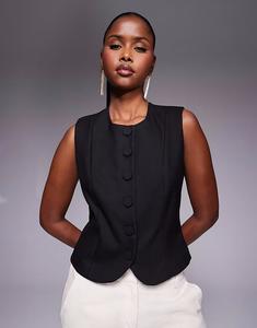 Жилет с высоким воротом черного цвета River Island