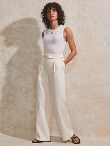 Брюки с заутюженной линией пояса Ro&Zo, Natural