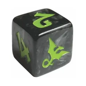 d6 Черный водоворот с зеленым, Dragon Dice (Black Oak)