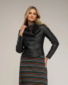 Женская куртка из искусственной кожи, модель «perfecto» Tantra, черный