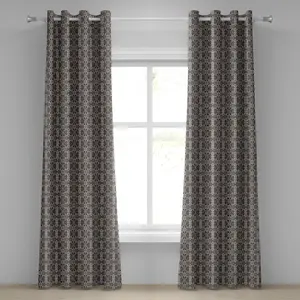 Винтажная штора на люверсах ABAKUHAUS, викторианская, королевская, готическая, барочная, персидская, средневековая, декоративная, 280 см x 175 см, цвет баклажаново-кремовый, бежевый