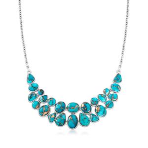 Ожерелье Ross-Simons Kingman Turquoise Bib из стерлингового серебра Ross-Simons, 18 In