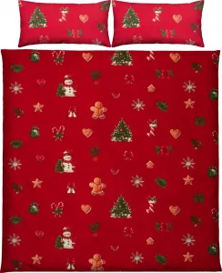 Постельное белье красное 1x 200x200 см + 2x 40x80 см Erwin Müller