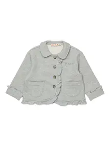 Куртка с оборками и логотипом Marni Kids, серый
