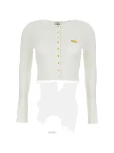 Кардиган с застежкой на пуговицы и карманами Elisabetta Franchi, белый