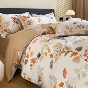 LUOLAI HOME Простыня 1,5 м, комплект из 4 предметов, для одеяла 200x230 см, цвет светлые цветы