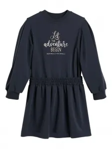 Платье мини с вышитым логотипом Brunello Cucinelli Kids, синий
