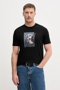 Хлопковая футболка te_dobermann BOSS Orange, черный