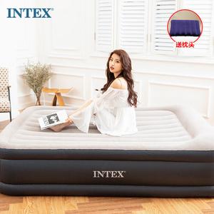 Intex 64136 встроенный электрический насос, надувная кровать, двойное утолщение и повышение, встроенная подушка, раскладушка для улицы