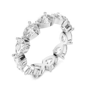 Женское обручальное кольцо с выращенными в лаборатории бриллиантами 3,25 карата из белого золота 14 карат Vir Jewels, белый