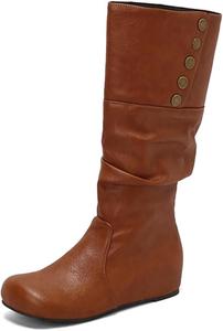 LYYSKY Женские сапоги до середины икры, для длинного или короткого носка с двойным использованием. Пожалуйста, смотрите таблицу размеров и описание продукта. Размеры US4-US17/EU34-EU50, Yellow(Pu)