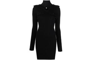 Платье с длинными рукавами женское черное Bottega Veneta