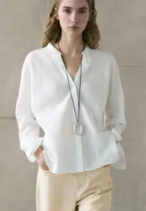 Рубашка со стоячим воротником Massimo Dutti, White