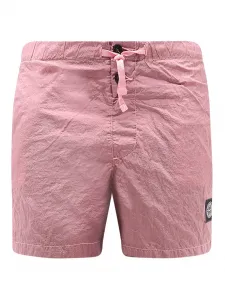 Плавательные шорты с застежкой на шнурок и нашивкой с логотипом Stone Island, розовый