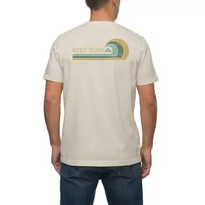 Мужская простая футболка с принтом Reef, бежевый