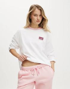 Лонгслив Cotton On с длинными рукавами и принтом белого цвета