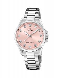 F20654/2 Solar Energy женские часы из серебристой стали Festina, серебро