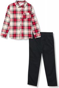 Комплект из 2-х тканых брюк Calvin Klein для мальчиков, Plaid/Black