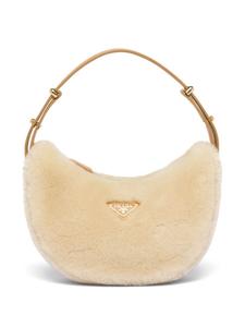 Сумка на плечо Prada Arqué из овчины, нейтральный цвет