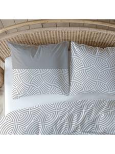 Traumhelden Премиальный комплект постельного белья из фланели "Stone Line" в бело-серой цветовой гамме