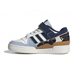 Детские кроссовки для скейтбординга FORUM с низким верхом, устойчивые к истиранию Adidas Originals, синий/белый/черный