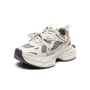 Дышащие легкие низкие кроссовки для увеличения роста, женские HUANAI, Beige Gray