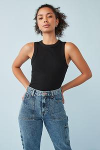 Рубчатая футболка без рукавов боксерского кроя Next, черный