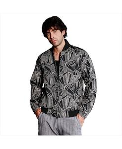 Мужская куртка-бомбер Midnight Black Stroke-Jacquard Campus Sutra, Black