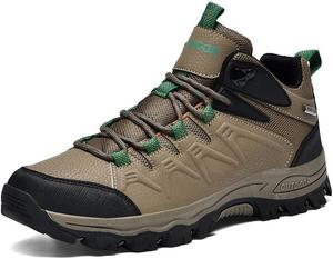 Мужские походные ботинки с высоким верхом, дышащие, для прогулок на улице, легкие треккинговые кроссовки для бега по тропам, кемпинга, походов и тактического использования Qacksv, хаки