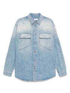 Рубашка с брызгами краски Off-White, синий