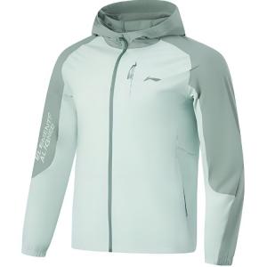 Куртка-тренч от LiNing Fitness Series светло-мшисто-голубого озёрно-зелёного цвета