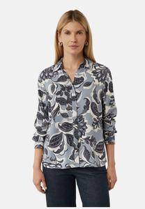 Блуза comma MIT ALL-OVER-PRINT UND VERDECKTER KNOPFLEISTE, Navy/Multi-Coloured