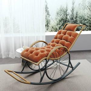 Fantasy Кресло-качалка из ротанга для дома, взрослое, для балкона, усиленное, цвет champagne gold с подушкой