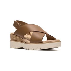 Кожаные босоножки-слингбэки Diaz cross для женщин Clarks, Tan Leather